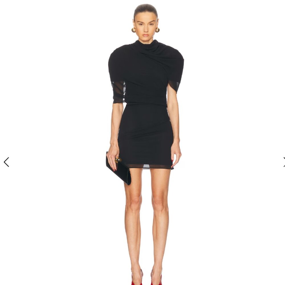 NWT Jacquemus la robe castagna draped mini dress (FR 36) S